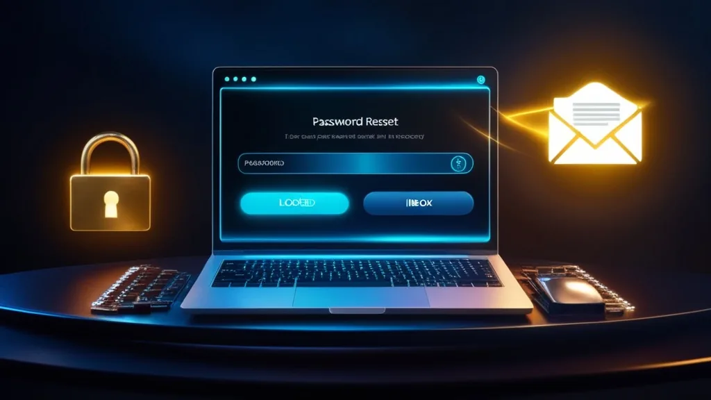 Password recovery screen beside a locked casino account icon